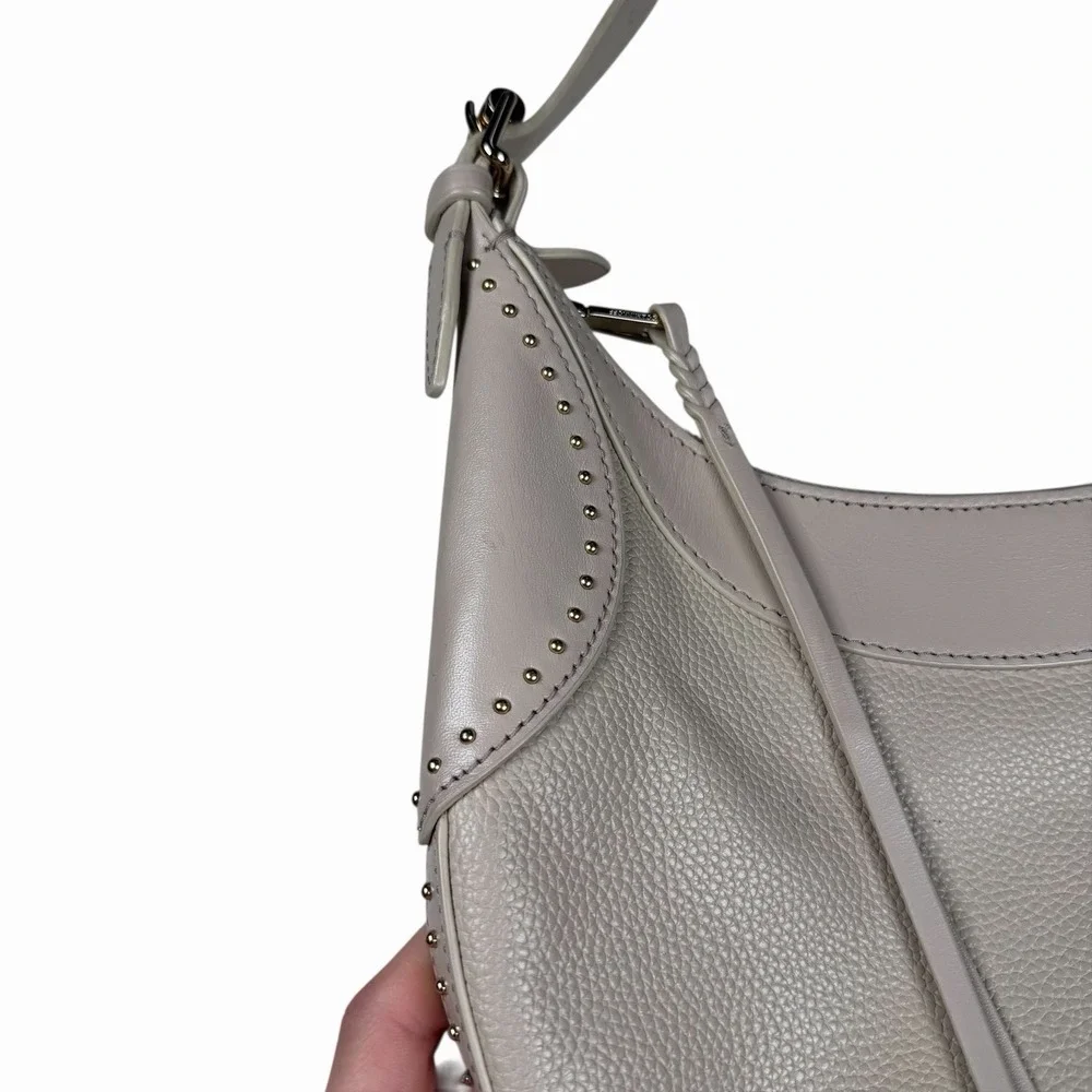 Rebecca Minkoff Small Pippa Studded Hobo Leather Handbag Purse‎ Career Bag
